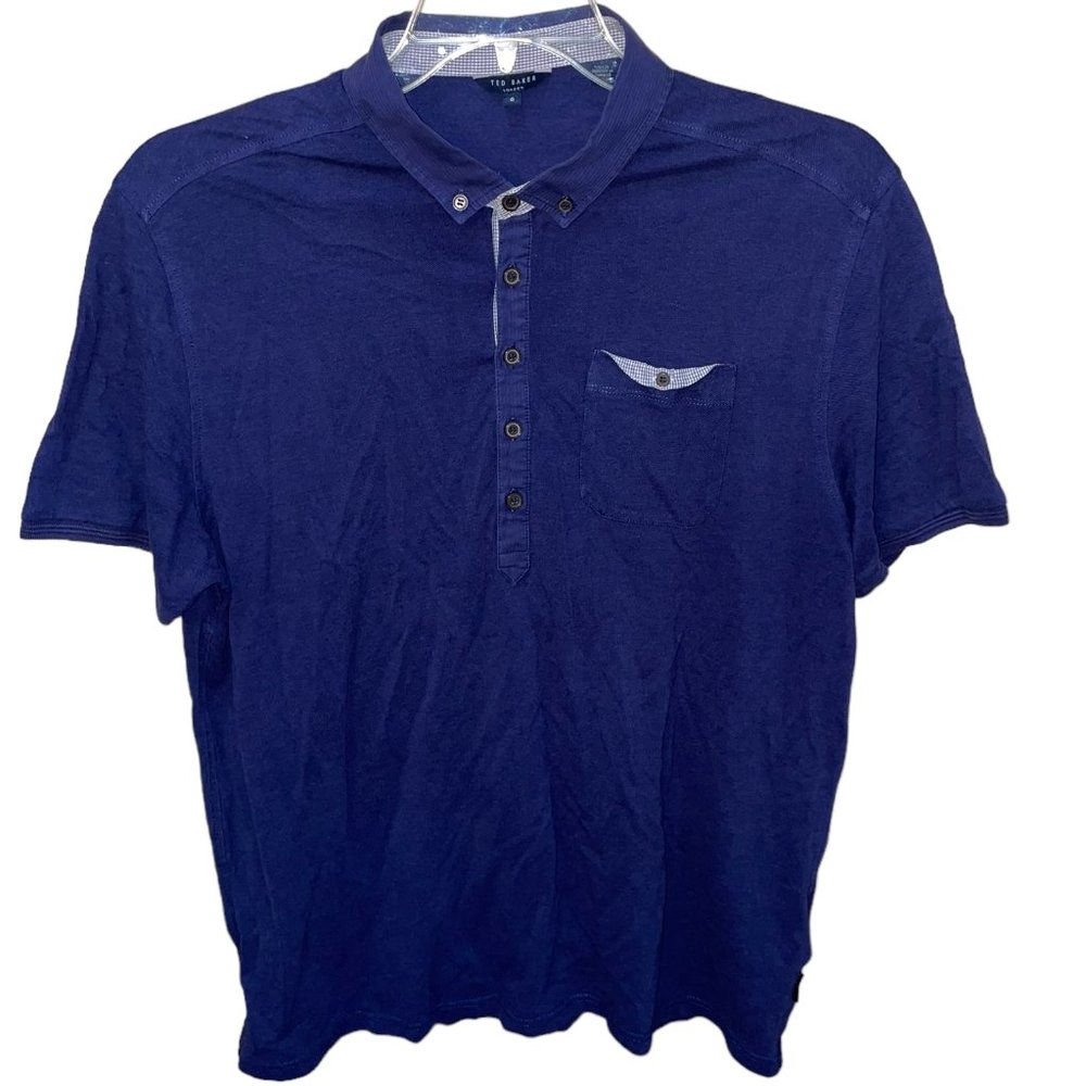 Men's Ted Baker Blue Polo Shirt Size 6